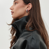 Givenchy 1970's - 1980's Chunky Silver Hoop Clip-On Earrings