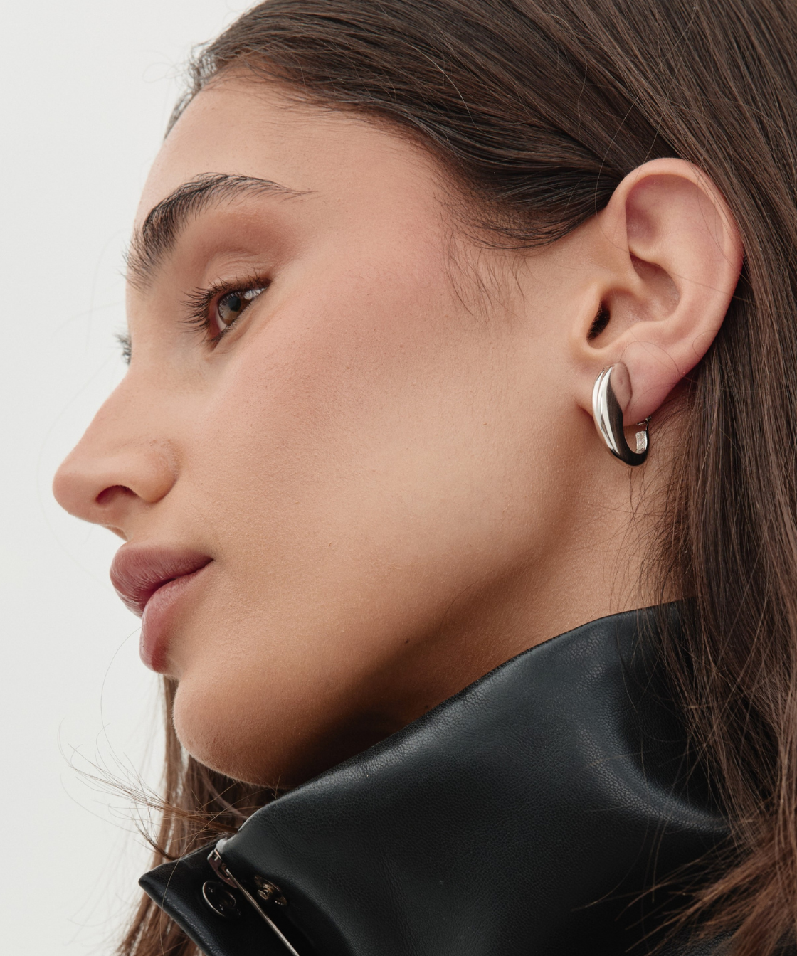 Givenchy 1970's - 1980's Chunky Silver Hoop Clip-On Earrings