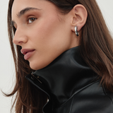 Givenchy 1970's - 1980's Chunky Silver Hoop Clip-On Earrings