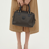 Céline Macadam Brown | Black Boston Bag