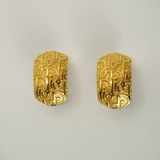 Christian Dior - 1980s Trotter Oblique Gold Earrings