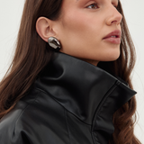 Yves Saint Laurent 1980s-1990's Sculptural Oval Earrings
