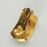 Christian Dior - 1980s Trotter Oblique Gold Earrings