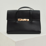 Bally Baroque Fold Black Leather Shoulder Bag