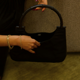 Gucci Bamboo Nylon Leather Black Shoulder Bag