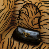 Prada 2023 Archival Spazzolato Brushed Leather Shoulder Bag – Black