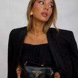 Prada 2023 Archival Spazzolato Brushed Leather Shoulder Bag – Black