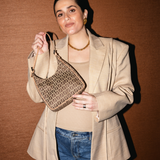 Fendi Zucchino Canvas Oyster Hobo Bag