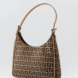 Fendi Zucchino Canvas Oyster Hobo Bag