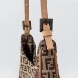 Fendi Zucchino Canvas Oyster Hobo Bag