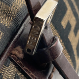 Fendi Tobacco Zucca Canvas & Leather East West Satchel Boston Bag