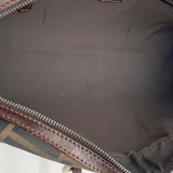 Fendi Tobacco Zucca Canvas & Leather East West Satchel Boston Bag