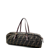 Fendi Tobacco Zucca Canvas & Leather East West Satchel Boston Bag