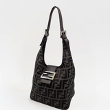 Fendi Vintage Zucca Canvas Crescent Hobo Mamma Baguette Bag