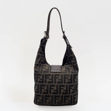 Fendi Vintage Zucca Canvas Crescent Hobo Mamma Baguette Bag
