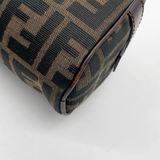 Fendi Tobacco Zucca Canvas & Leather East West Satchel Boston Bag