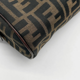 Fendi Tobacco Zucca Canvas & Leather East West Satchel Boston Bag