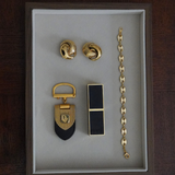 Vintage 1990s Polished Gold Plated Marina Chain Bracelet