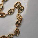 Vintage 1990s Polished Gold Plated Marina Chain Bracelet