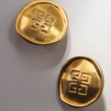 Givenchy 1980's 4G Logo Coin Clip On Earrings