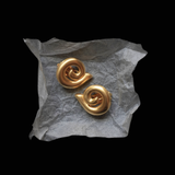 Givenchy 1980's Gold Plated Swirl Clip On Earrings