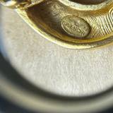 Givenchy 1980's Gold Plated Swirl Clip On Earrings