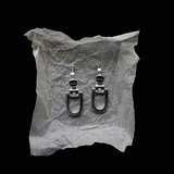 Givenchy 1990's Minimalist Silver Tone U-Link Drop Clip On Earrings