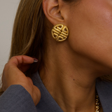 Givenchy 1980s - 4G Logo Textured Clip-On Earrings