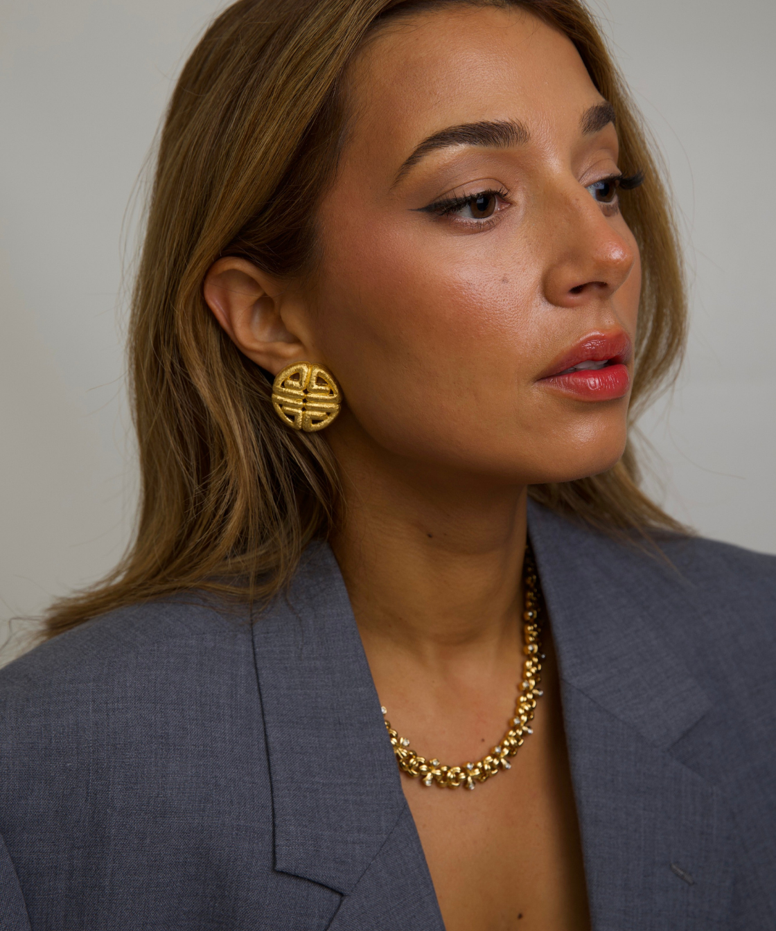 Givenchy 1980s - 4G Logo Textured Clip-On Earrings