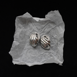 Givenchy 1980's Silver Plated Knot Earrings