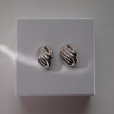 Givenchy 1980's Silver Plated Knot Earrings