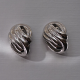 Givenchy 1980's Silver Plated Knot Earrings