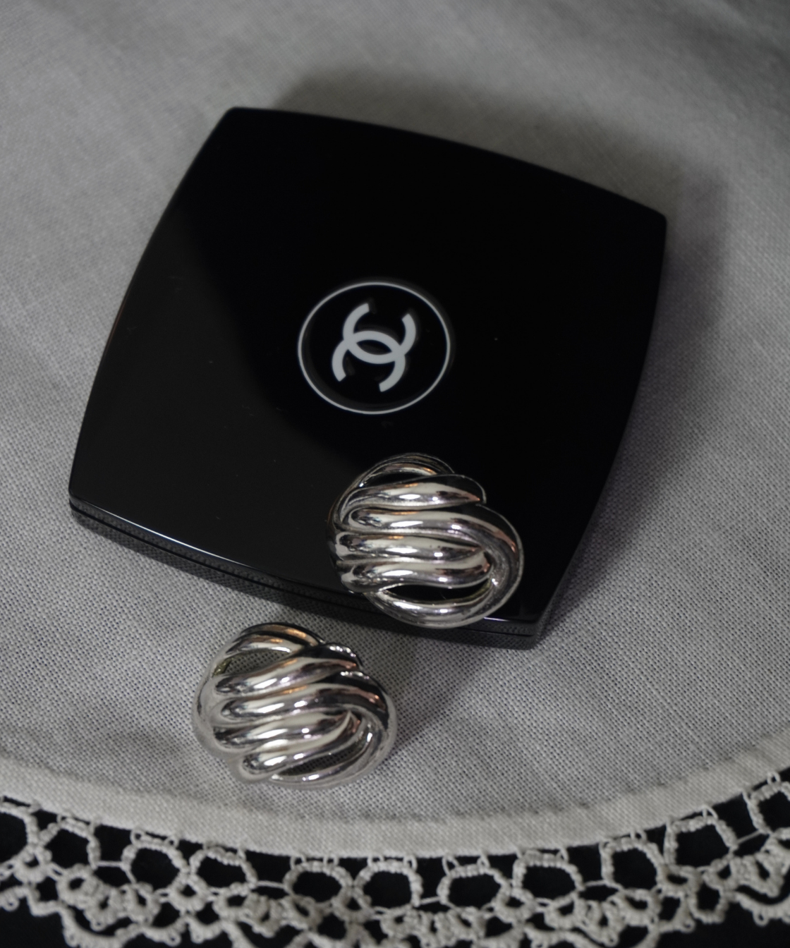 Givenchy 1980's Silver Plated Knot Earrings
