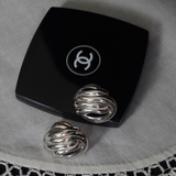 Givenchy 1980's Silver Plated Knot Earrings