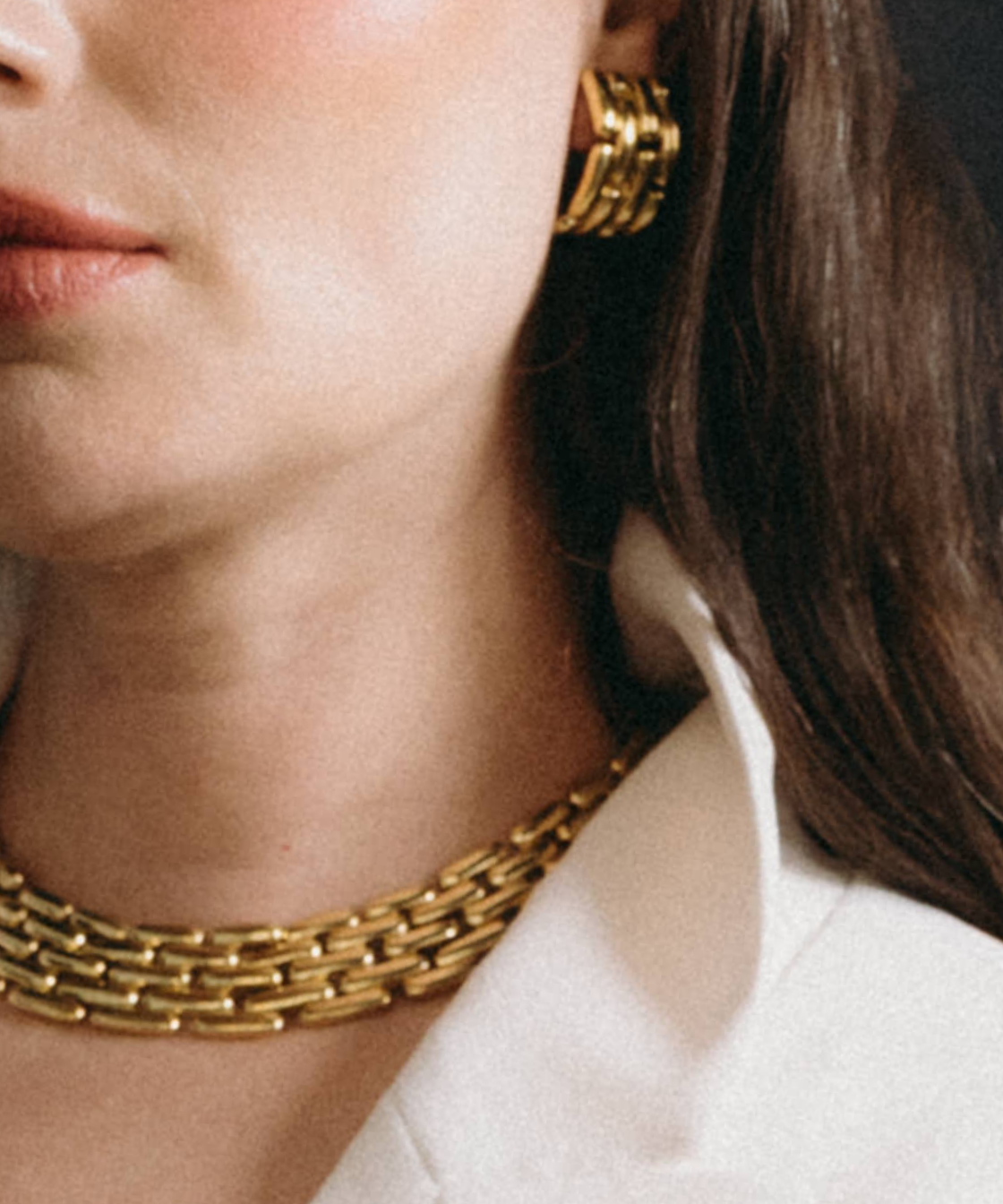 Givenchy 1980's Gold Watch Chain Drop Clip On Earrings
