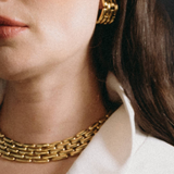Givenchy 1980's Gold Watch Chain Drop Clip On Earrings