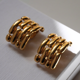Givenchy 1980's Gold Watch Chain Drop Clip On Earrings