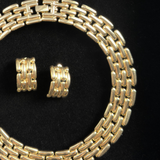 Givenchy 1980's Gold Watch Chain Drop Clip On Earrings