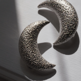 Christian Dior 1980's Silver Crescent Moon Clip On Earrings