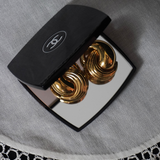 Christian Dior 1980's Gold Knot Clip-On Earrings