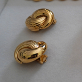 Christian Dior 1980's Gold Knot Clip-On Earrings