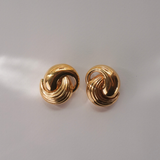 Christian Dior 1980's Gold Knot Clip-On Earrings