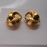 Christian Dior 1980's Gold Knot Clip-On Earrings
