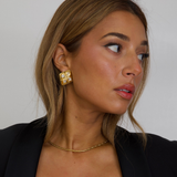Chanel 1980s Crystal Gold Tone Clip-On Earrings