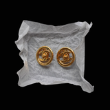 Chanel 1997 Coco Turn-Lock Circle Clip-On Earrings