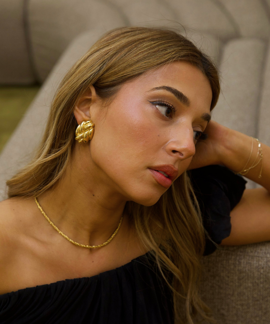 Givenchy 1980's Rare Gold Knot Clip On Earrings