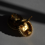 Chanel 1980's - CC Sunburst Medallion Gold Plated Clip-On Earrings