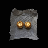 Chanel 1980's - CC Sunburst Medallion Gold Plated Clip-On Earrings