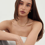 Gold Necklace on model