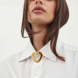Céline 1990's Gold Heart Brooch
